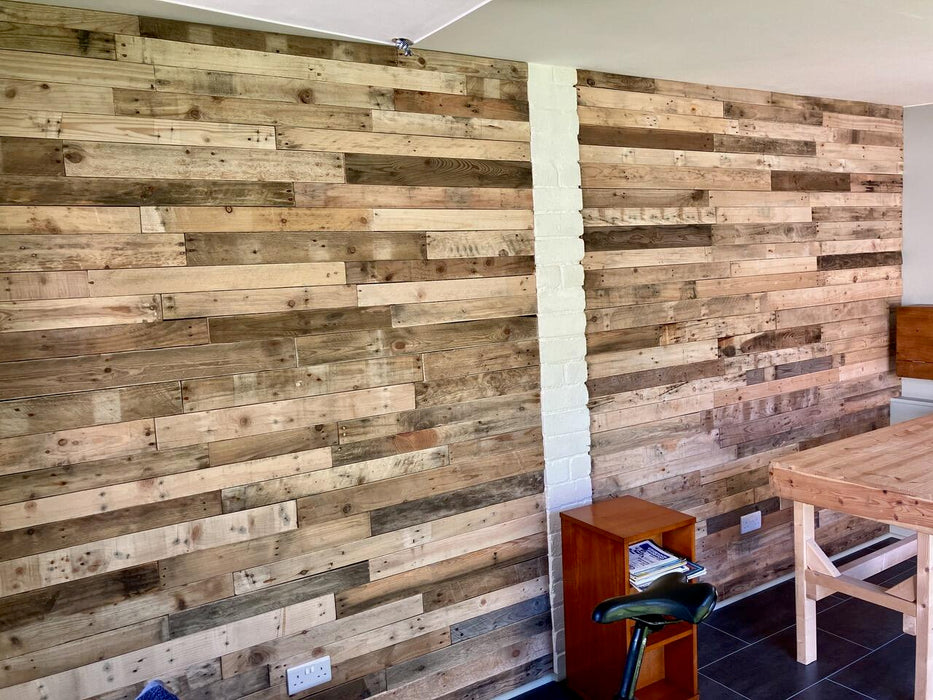 Natural Mixed Tone Pallet Board Cladding - SANDED - 10m2 BUNDLE OFFER