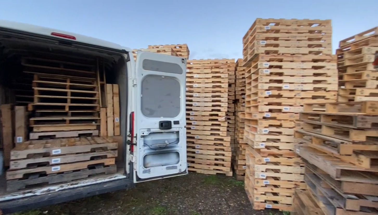 Pallets sourced locally