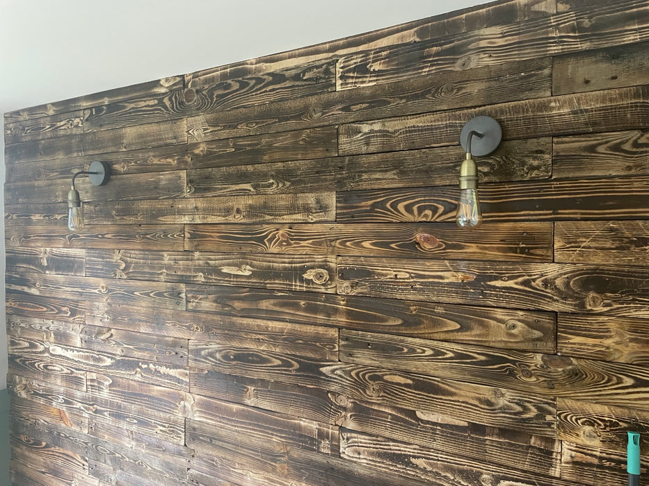 Scorched Yakisugi Pallet Board Cladding - 10 Square Meter Pack