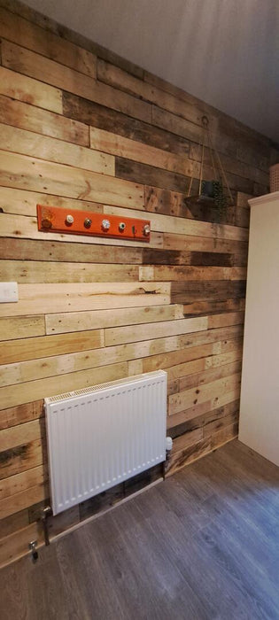 Natural Mixed Tone Pallet Board Cladding - SANDED - 10m2 BUNDLE OFFER
