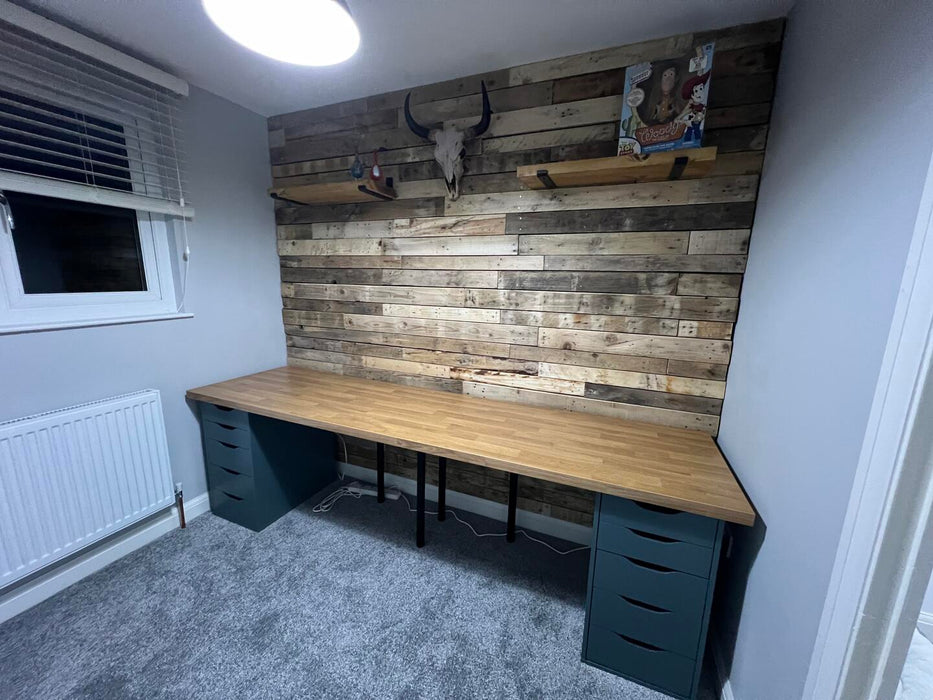 Natural Mixed Tone Pallet Board Cladding - SANDED - 40m2 Bundle Offer
