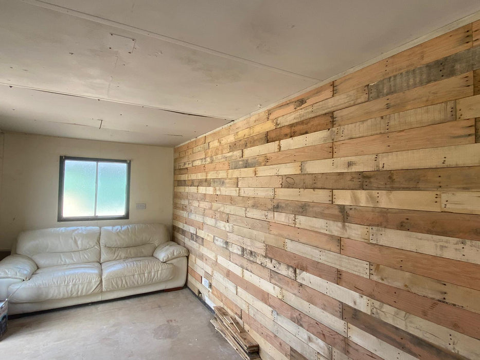 Lightweight Natural Mixed Tone Pallet Board Cladding - SANDED - 5m2 Pack